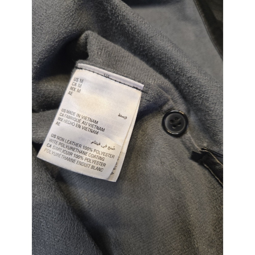 INC‎ International Concepts Mens Jax Reg Fit Button Faux Leather Camp Shirt MED - Picture 7 of 9